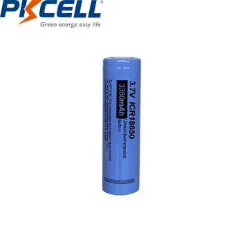 PKCELL 1PC 18650 batería de Litio ICR18650 3,7 v recargable de li-ion de la batería 3350mah parte superior plana Para baterías de Linterna de BRICOLAJE