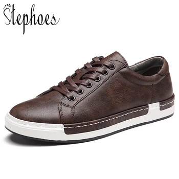Stephoes Marca de Lujo de los Hombres Casual Zapatos de Primavera, de Otoño de Cuero Pisos Zapatos de cordones de Gran Tamaño Oxford Zapatos de los Hombres de la Junta de Zapatos