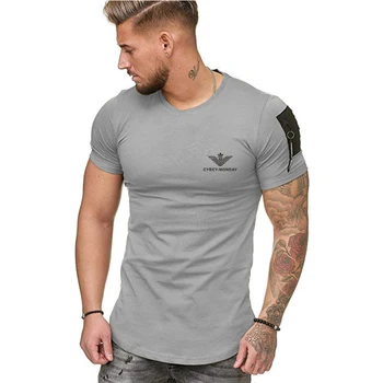 Verano de 2020 moda casual T-shirt para hombres de moda de la cremallera mangas del O-cuello de hip-hop T-shirt tops de algodón T-shirt para hombres T-shirt talla S-