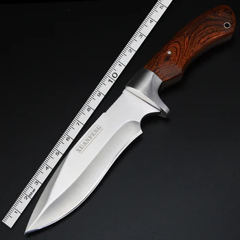 XUAN FENG Alta dureza BK color de la madera de camping cuchillo recto campo de la supervivencia multifuncional al aire libre cuchillo