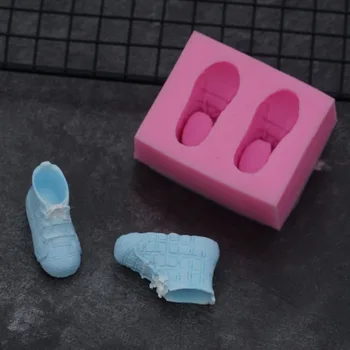 Zapatos de bebé de la Forma del Molde de Silicona Sugarcraft Fondant Decoración de la Torta de Chocolate de la Fiesta de Cumpleaños de la Torta 3D Zapatos infantiles Molde