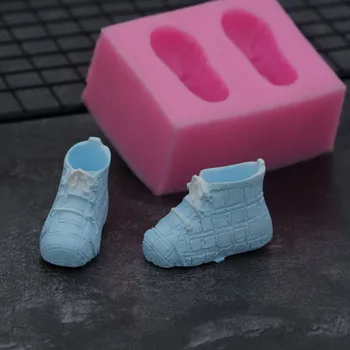 Zapatos de bebé de la Forma del Molde de Silicona Sugarcraft Fondant Decoración de la Torta de Chocolate de la Fiesta de Cumpleaños de la Torta 3D Zapatos infantiles Molde
