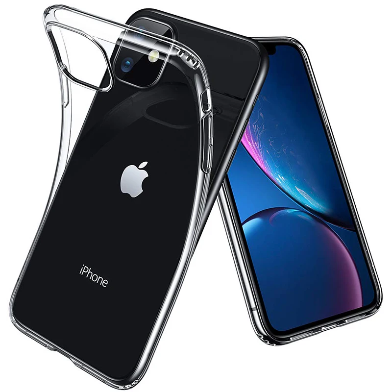 Para iPhone 6 6S 7 8 Plus Delgado Claro Transparente de cristal Suave TPU Caso Piel Cubierta