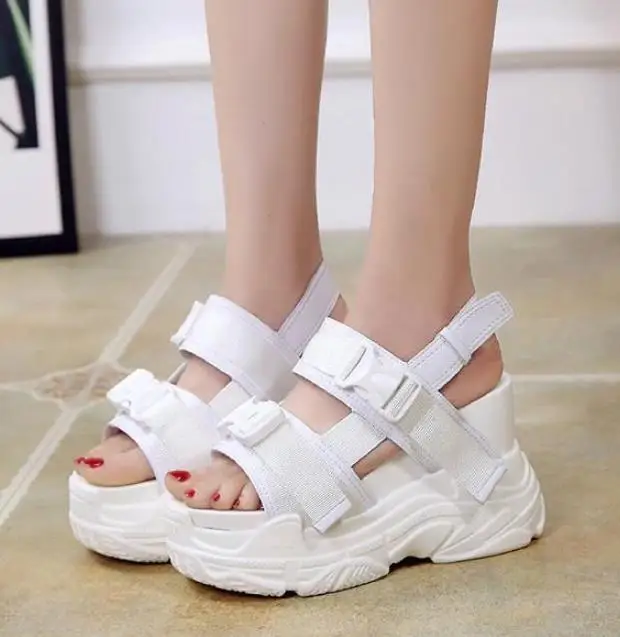 Sandalias De Cuñas De Plataforma Para Mujer Zapatos Altas De Verano Moda Casual
