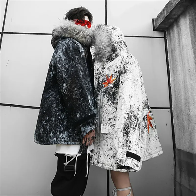 Estilo chino para mujeres de algodón Abrigo Parka Acolchada Floral cálida gruesa larga chaquetas L