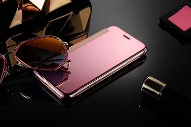 Flip case para iPhone 8 plus iPhone 7 Plus estuche espejo transparente funda protectora