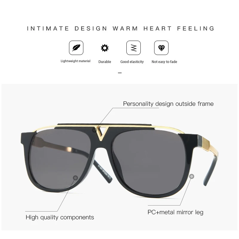 Diseñador Gafas de sol para hombres de estilo vintage y retro piloto Grande Grande UV400 Fade verano 2020