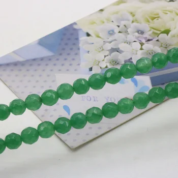¡Nuevo!facetas de aventurina verde ágata de 6mm de forma redonda suelta perlas 15